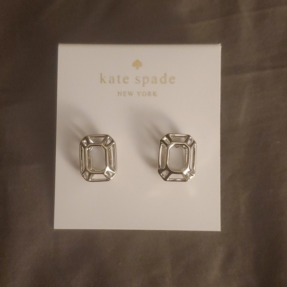 Kate Spade silver stud earrings NWT